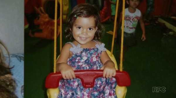 Kiara morreu aos três anos, após ser diagnosticada com dengue e catapora, em hospital de Foz do Iguaçu (Foto: Reprodução/RPC)