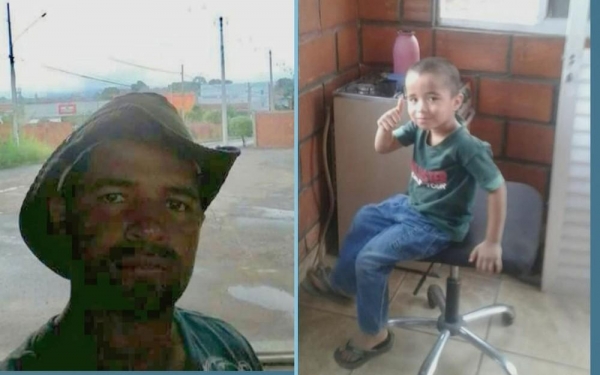 Magno Ferreira de Moraes (à esquerda) e o filho, Pedro (à direita) (Foto: TV Centro América/Reprodução)