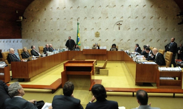 Ministros do STF reunidos em plenário durante a sessão desta quarta (21) (Foto: Carlos Moura/SCO/STF)