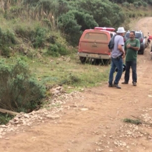 Equipes da Polícia e do Instituto Médico-Legal perto do local onde os corpos das três pessoas foram encontrados, nesta quarta-feira (28), em Palmas (Foto: Polícia Civil do Paraná/RPC)