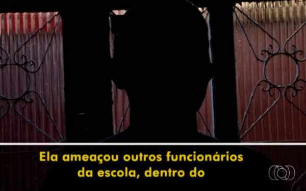 Diretora de escola municipal que denunciou ter sido sequestrada por professoras, em Anápolis (Foto: Reprodução/TV Anhanguera)