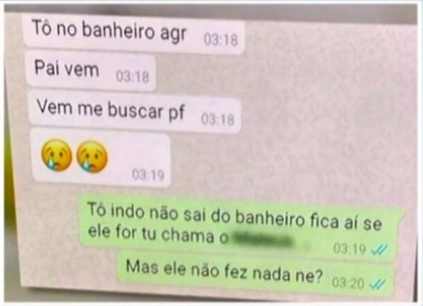 Vítima foi ao banheiro e pediu socorro ao pai (Foto: Reprodução/NSC TV)