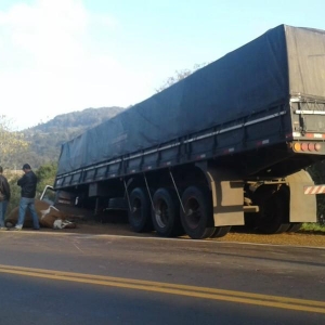 A PRE informou que busca identificar o dono dos bois que invadiram a pista e causaram acidente na PR-466, em Guarapuava (Foto: Celso Peterline)