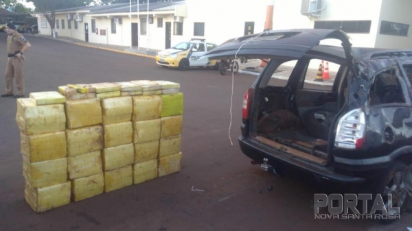 O automóvel e a droga foram encaminhados à 20ª SDP . Fotos: Bogoni/Radar BO/Catve