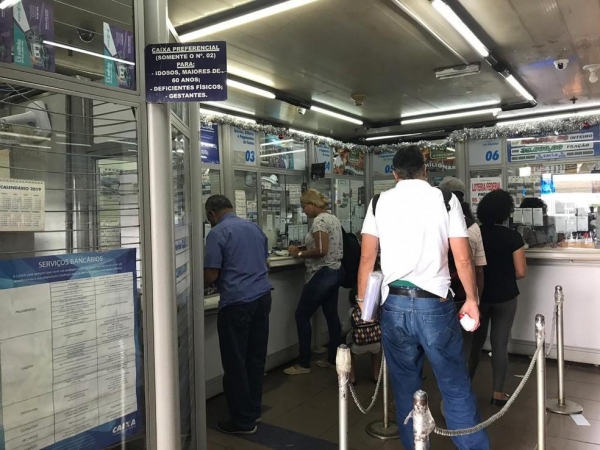 Casa lotérica na Rodoviária do Plano Piloto, em Brasília, nesta quarta-feira (26) — Foto: Hamanda Viana/G1