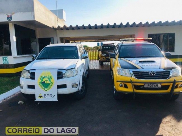 O veículo tinha registro furto ocorrido em 14 de novembro de 2018.(Foto: PRE)