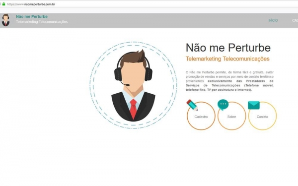 ágina inicial do \'Não Perturbe\'\