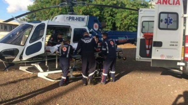 A vítima estava em uma colheitadeira quando aconteceu o incidente. (Foto: Catve)