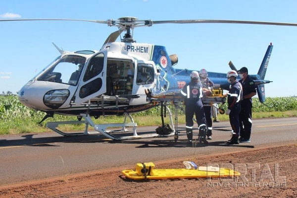 O rapaz foi socorrido pela Samu de Palotina. (Fotos: (Portal Nova Santa Rosa)