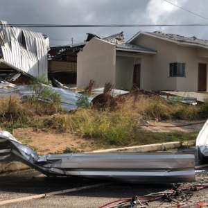 Campos Novos (SC) após tornado — Foto: Ascom Campos Novos/Divulgação