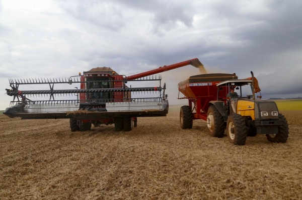 24/02/2021 - Cascavel, colheita de Soja Foto: Gilson Abreu/AEN