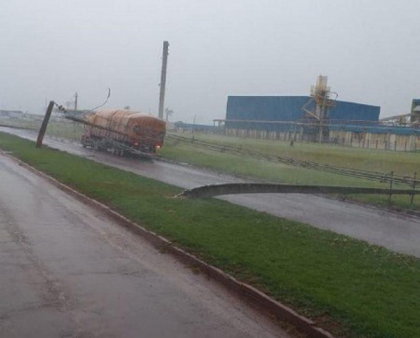 Postes foram ao chão. (Fotos: Colaborador)