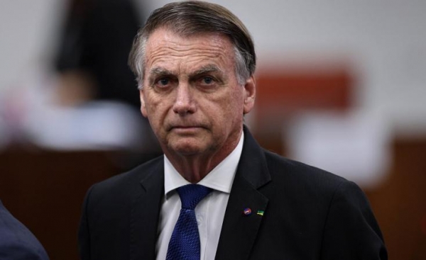 Bolsonaro durante julgamento da suposta trama golpista no STF