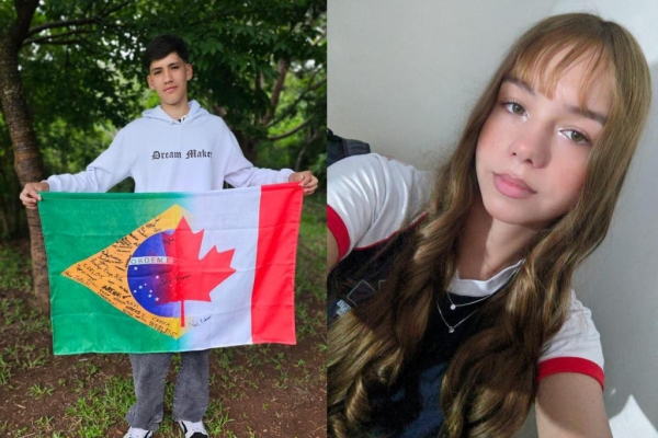 Ganhando o Mundo 2026 abre portas para jovens beneficiários do Bolsa Família. Na foto, Gustavo Proença e Jhenifer Gonçalves. Foto: Arquivo pessoal