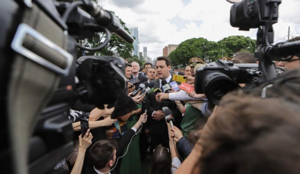 Governador Ratinho Junior (PSD) anunciou oficialmente que está fora da corrida presidencial. (Foto: Roberto Dziura Jr/AEN)