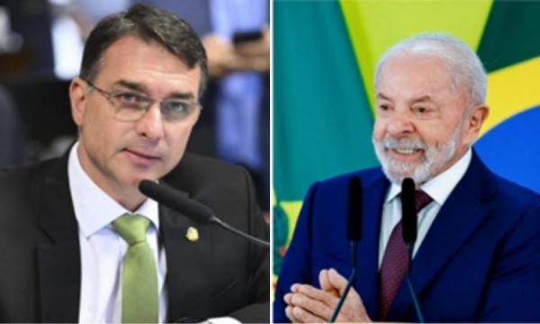 No primeiro turno, o levantamento mostra Lula na liderança no cenário 1, com 39,8%, seguido por Flávio Bolsonaro, com 37,3%.