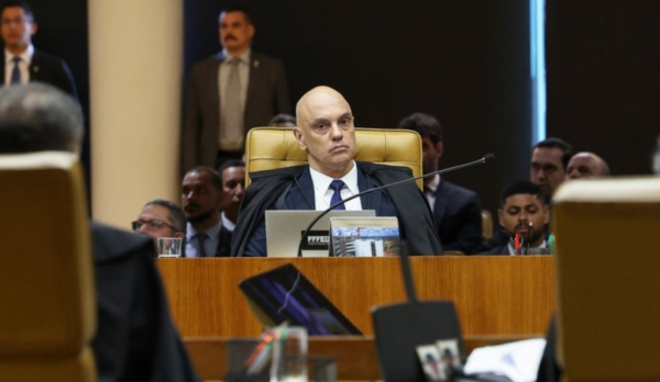 Ministro Alexandre de Moraes durante sessão no STF: trabalho do Supremo é desaprovado por 47% dos brasileiros, segundo Datafolha. (Foto: Rosinei Coutinho/STF)